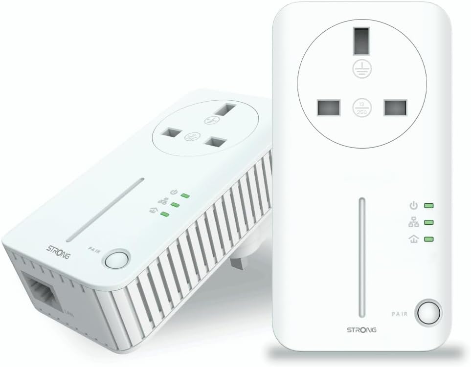 1 Strong Powerline Kit AV600 Passthrough 600Mbps UK POWERL600DUOUKV2 - Image 1
