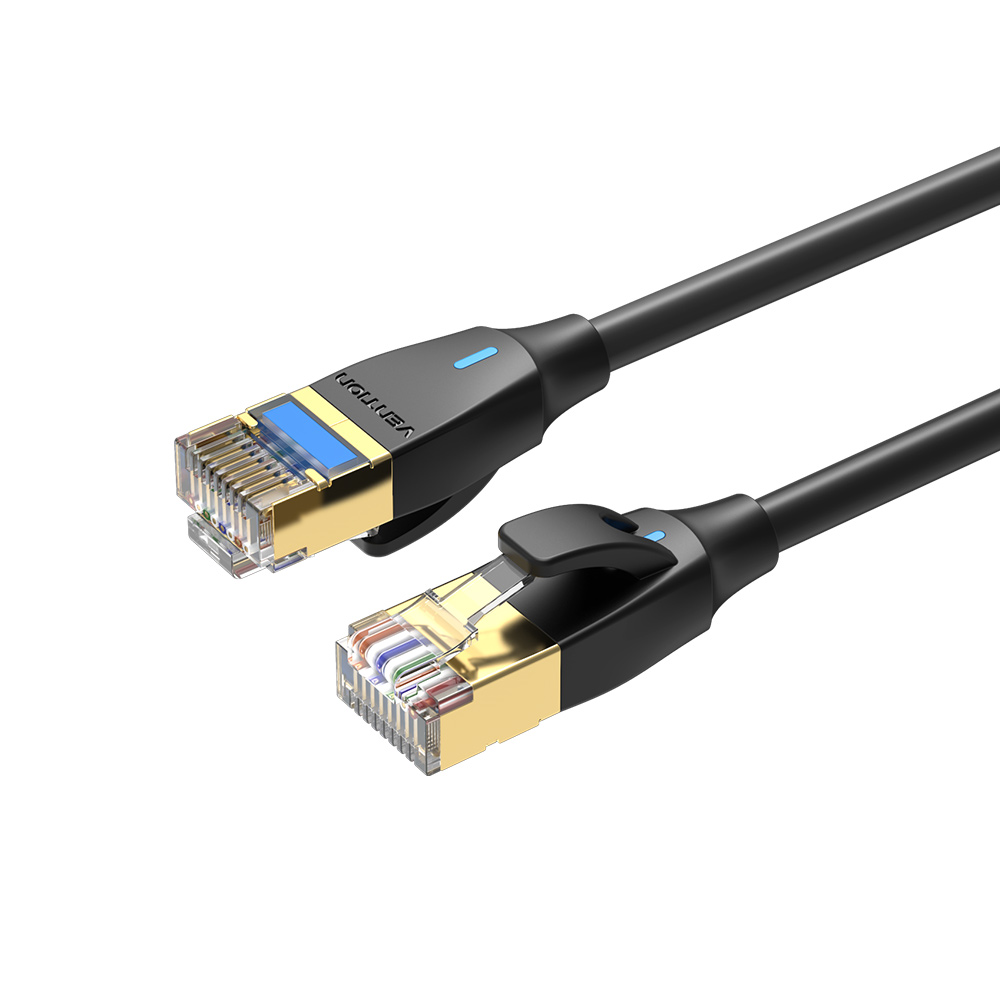 1000x1000_1725281018 Vention NETWORK Cable CAT8 SFTP Slim 0.5m Black IKIBD - Image 1