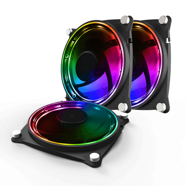 Gamemax RB300 Kit 3x ARGB Fans With Aura 3pin Male & Female Connectors