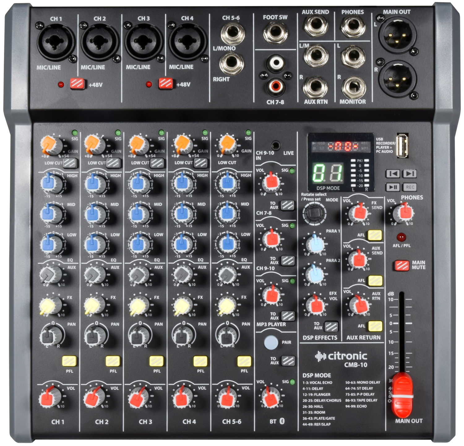 170890UK_CO1 Citronic CMB-10 10ch Mixer with DSP/USB/PC/BT 170.890UK - Image 1