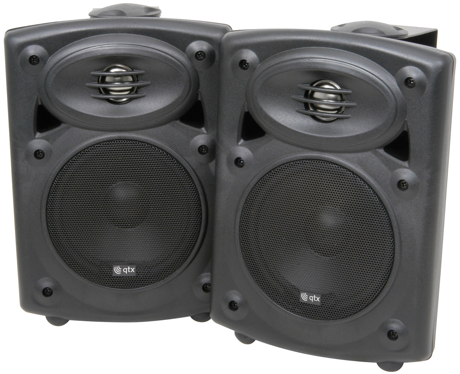 178200UK_CO1 QTX QR5B Active Onwall Speakers Pair 5.25'' 2x20W Black 178.200UK - Image 1