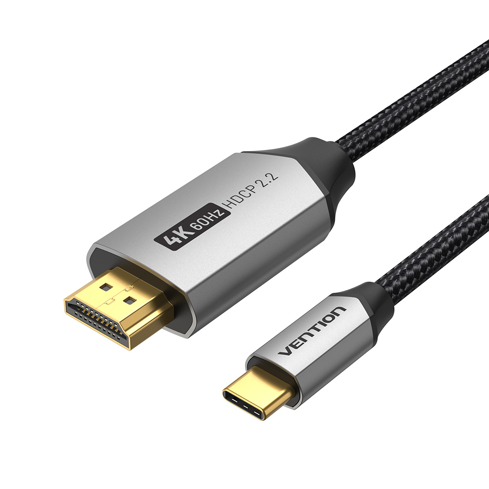 1A_1728043880 Vention USB-C to HDMI Converter Cable Braided 4K60Hz 1.0m CRBBF - Image 1
