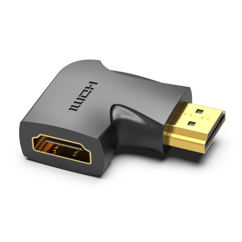 1A_1728044497 Vention HDMI Adaptor Male to Female 90 Degree Vertical Flat 4K60Hz AIPB0 - Image 1