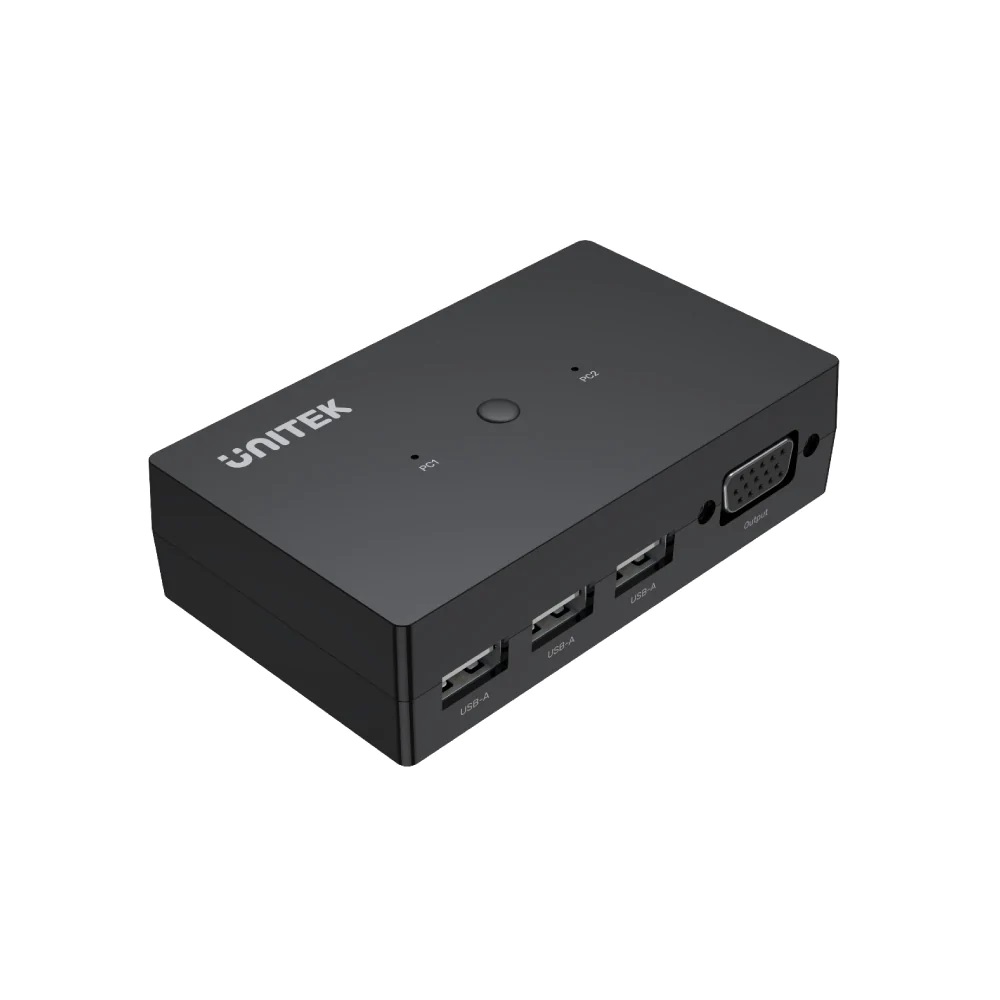 1_1657808167 Unitek VGA KVM Switch 2In1Out with 3-Port USB2.0 Hub U-8709ABK - Image 1