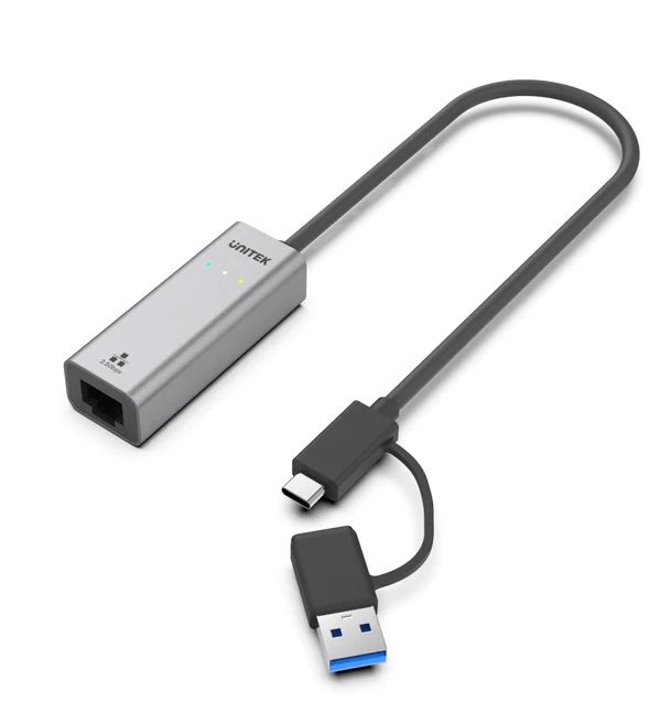 1_1689143815 Unitek Converter USB-C to LAN 2.5Gb Ethernet+USB-A U1313C - Image 1