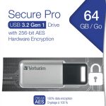 Verbatim USB Drive 3.2 Secure Data Pro AES Encryption 64GB