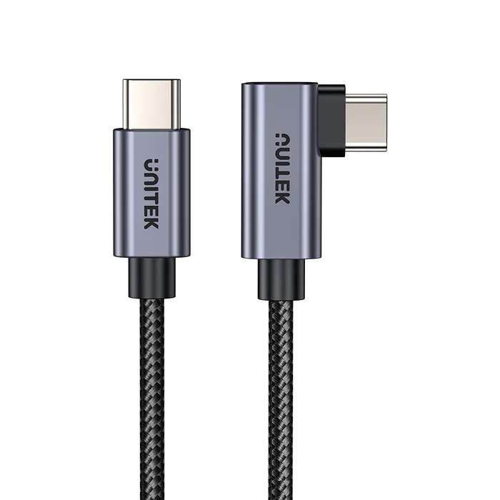 1_1702021845 Unitek MC USB-C Cable PD100W L-Shape 1.0m C14123BK-1M - Image 1