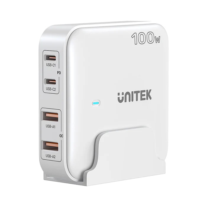 1_1704285863 Unitek Charge Desktop 100W 4in1 GaN Charger White P1229AWH - Image 1