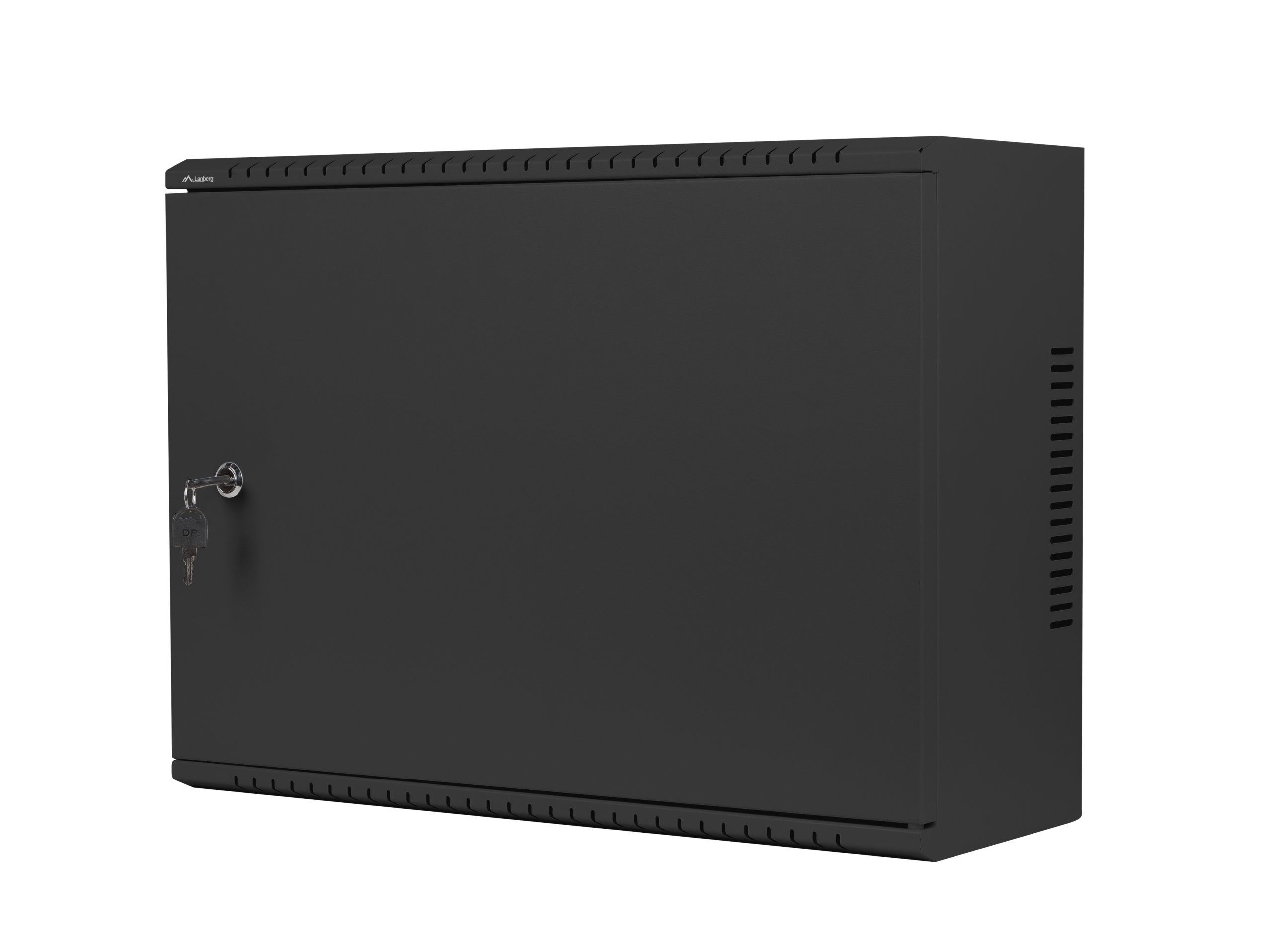 1_1704957965 Lanberg 19'' Low Profile Wall Rack 4U+3U Assembled Black - Image 1