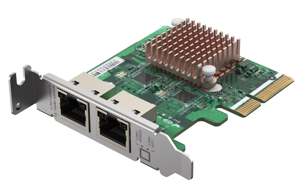 1_1705411869 QNAP Dual port 2.5GbE 4-speed Network card QXG-2G2T-I225 - Image 1