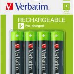 Verbatim Rechargeable AA 2500mAh Batteries (4pcs)
