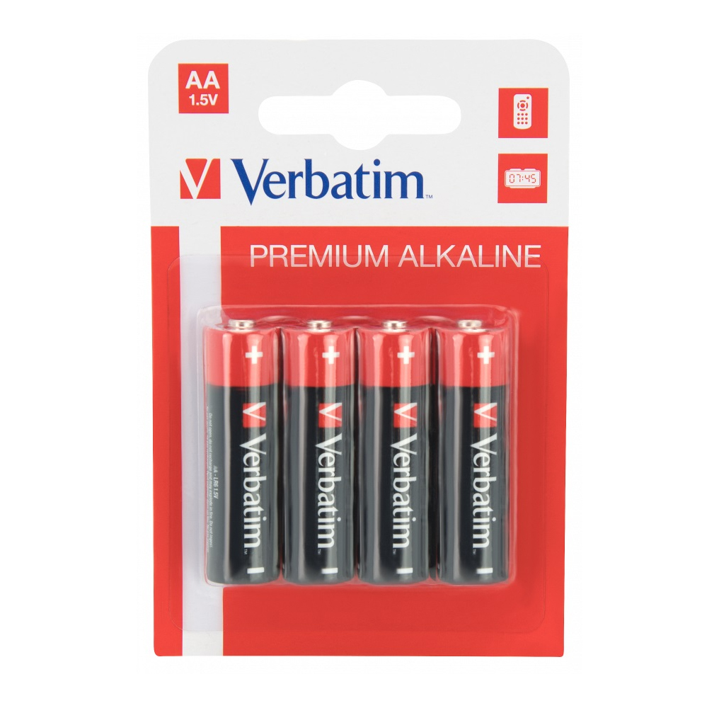 1_1707403910 Verbatim Alkaline AA 4pcs Batteries - Image 1