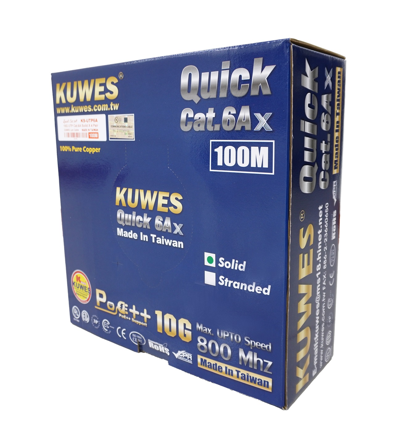 1_1713185045 Kuwes CAT6A UTP Pure Copper Indoor 100m Grey - Image 1
