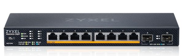 Zyxel 10-Port 2.5G Multi-Gig PoE Cloud Managed Switch, 8 x PoE 130W XMG1915-10EP