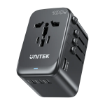 Unitek World Travel Adapter & 100W Charger EU/UK/US 4xUSBC+1xUSBA P1123A