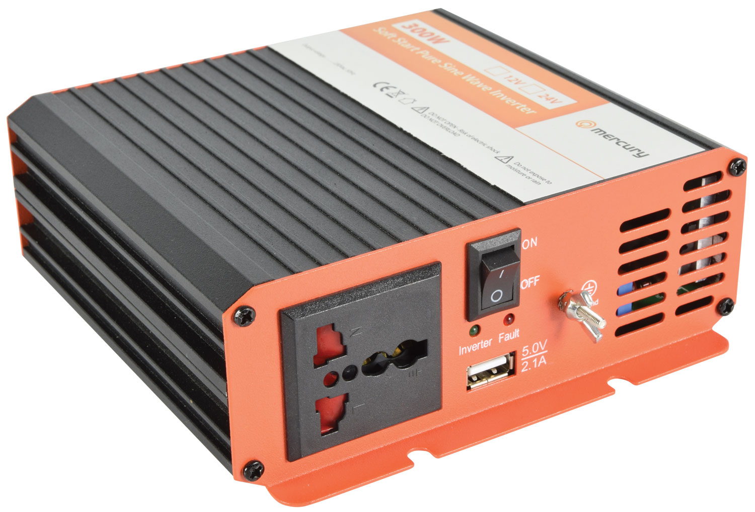 1_1717831175 Mercury 12VDC 300W Pure Sine Wave Inverter+USB 652.100UK - Image 1