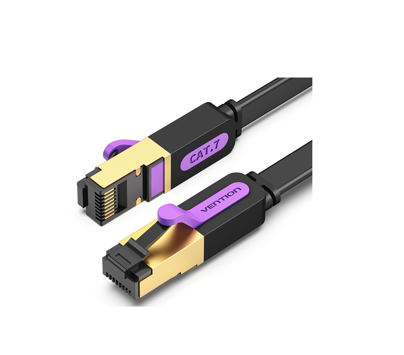 1_1725451606 Vention NETWORK Cable CAT7 Flat 20.0m Black ICABQ - Image 1