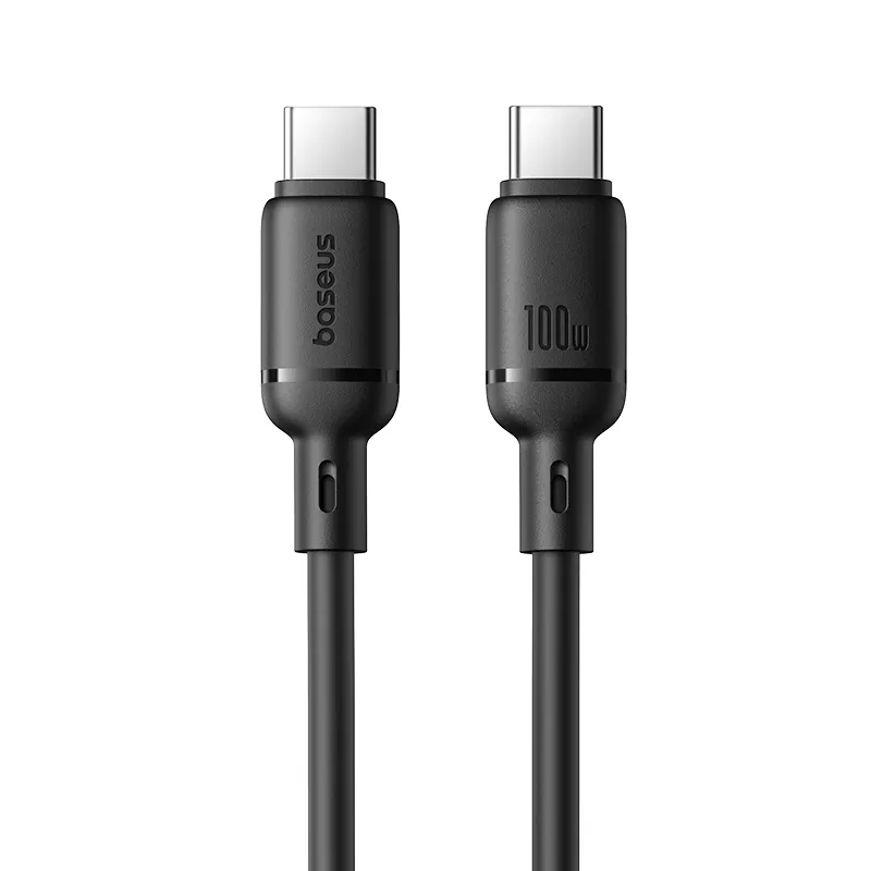 1_1740578318 Baseus Cable USB-C to USB-C Silky Series 1.0m 100W Black - Image 1