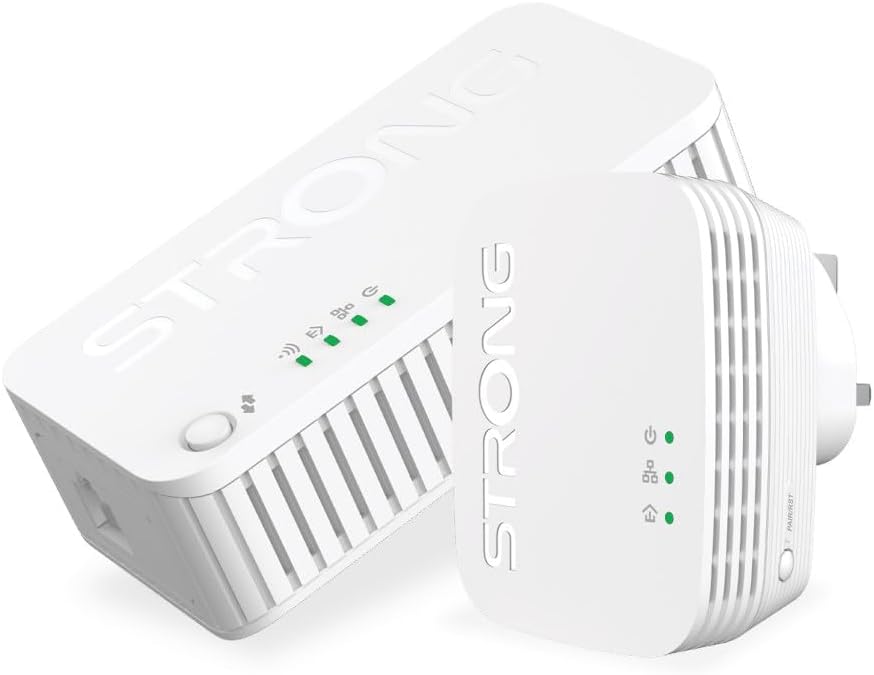 1_1741162538 Strong Powerline Kit A1000 Mini 1000Mbps WI-Fi 1200Mbps UK POWERWF1000DUOMINIUK - Image 1
