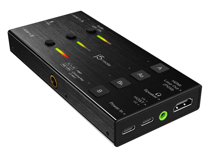 1_1744269679 j5create Capture Card Dual HDMI to USB-C/A 1080p 3.5mm/DSLR/PD Windows/Android JVA06 - Image 1