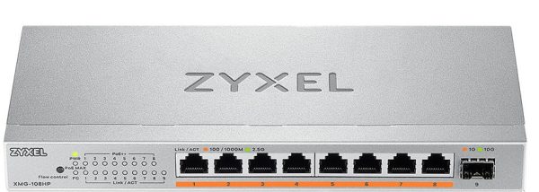 Zyxel Switch PoE Multi-Gig 2.5G 8PoE + 10G SFP+ 100W XMG-108HP