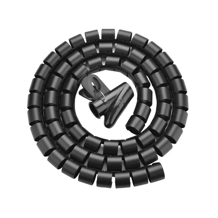 1_1751973099 Unitek Cable Organizer Spiral Wrap with Clamp 22 mm 5.0m OT1102ABK-5M - Image 1