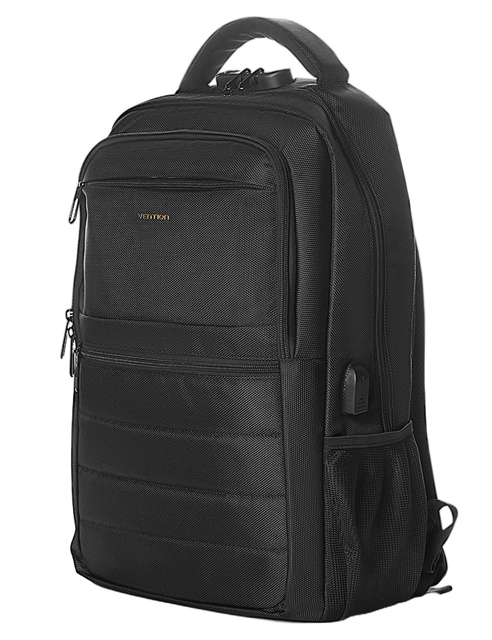 1_1757917946 Vention Backpack 15.6'' Water-Repellent USB Charge & Lock Black KRKB0 - Image 1
