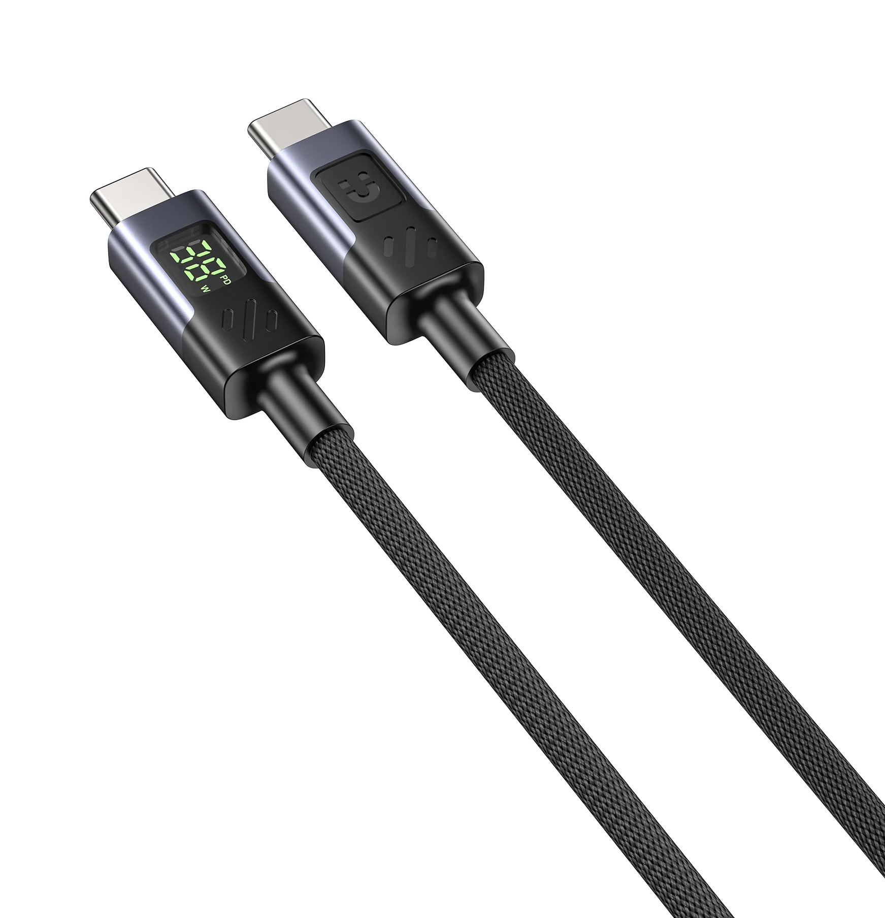 1_1760508932 Unitek USB-C Cable PD60W Braided with Display 1.0m C14158A-1M - Image 1