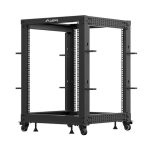 Lanberg Open Rack 19" 15U Adj.Depth 600-1000mm Black