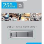 PNY Flash Drive Elite Steel USB 3.1 Stick 256GB Capless Slider Black FD256ESTEEL31G