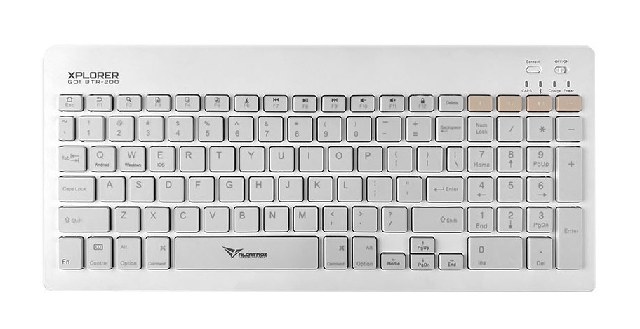 Alcatroz XPLORER GO! BTR 200 Wireless Mini Keyboard 2.4G+BT Mist White - Image 1
