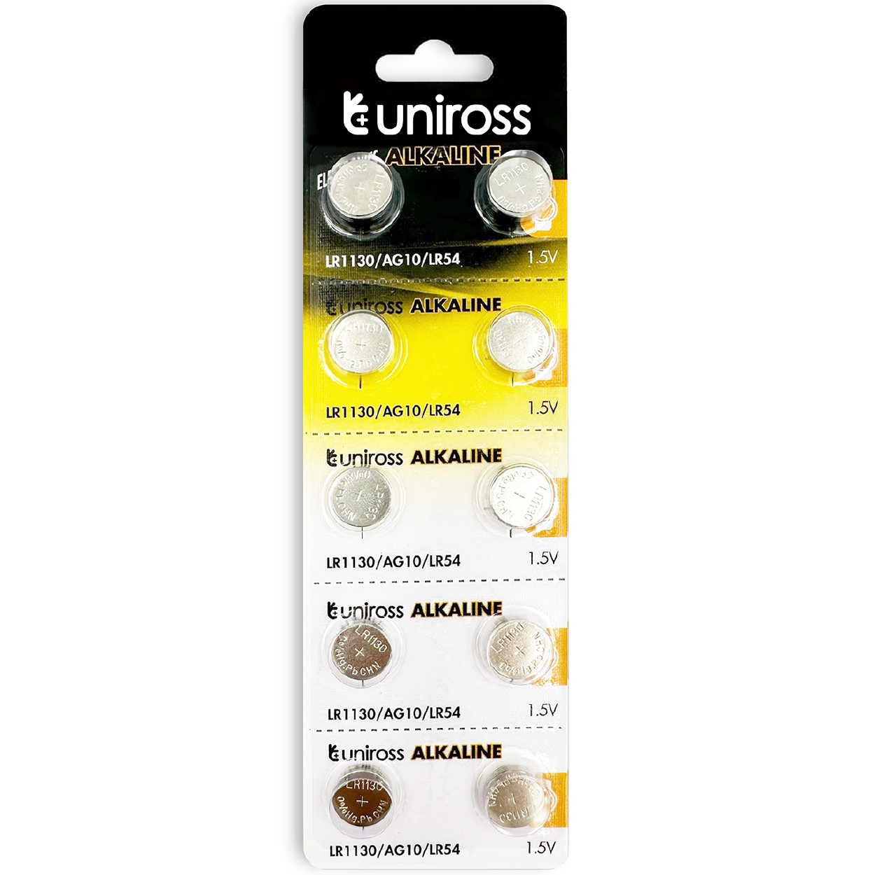 ___25172 Uniross Alkaline-Coin LR1130 AG10 LR54 Battery (10pack) - Image 1