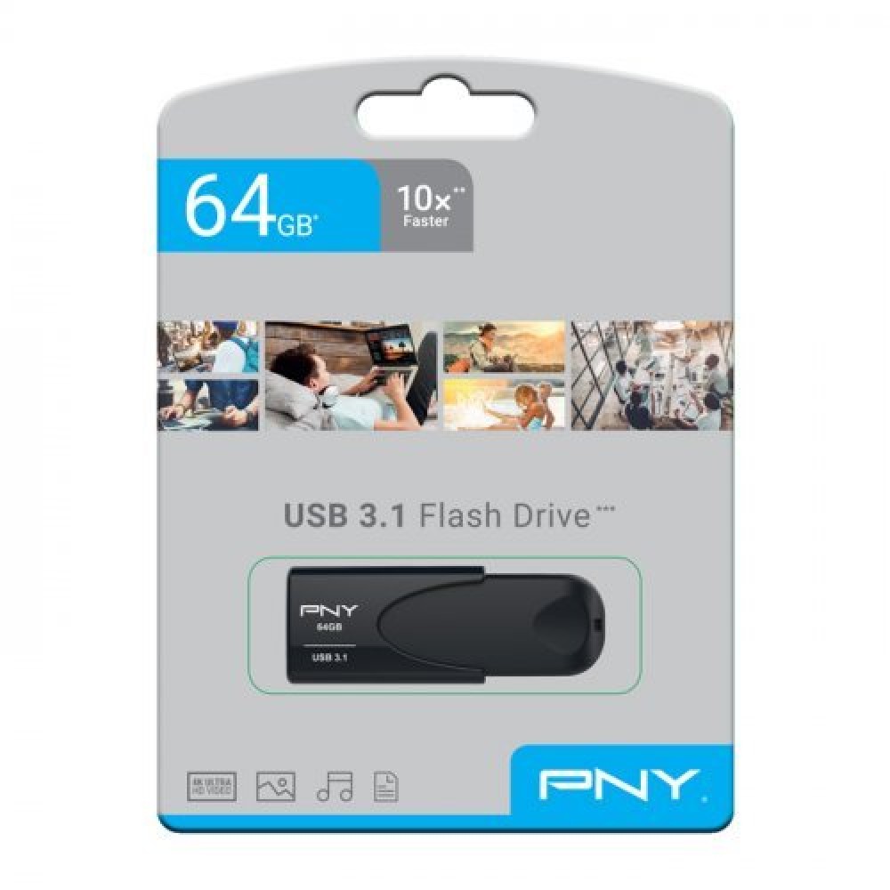 2_pny-attache-4-fd64gatt431kk-ef-64gb-usb-3-1-flash-bellek-resim-4837 PNY Flash Drive Attache 4 USB 3.1 Stick 64GB Capless Slider Black FD64GATT431KK - Image 1