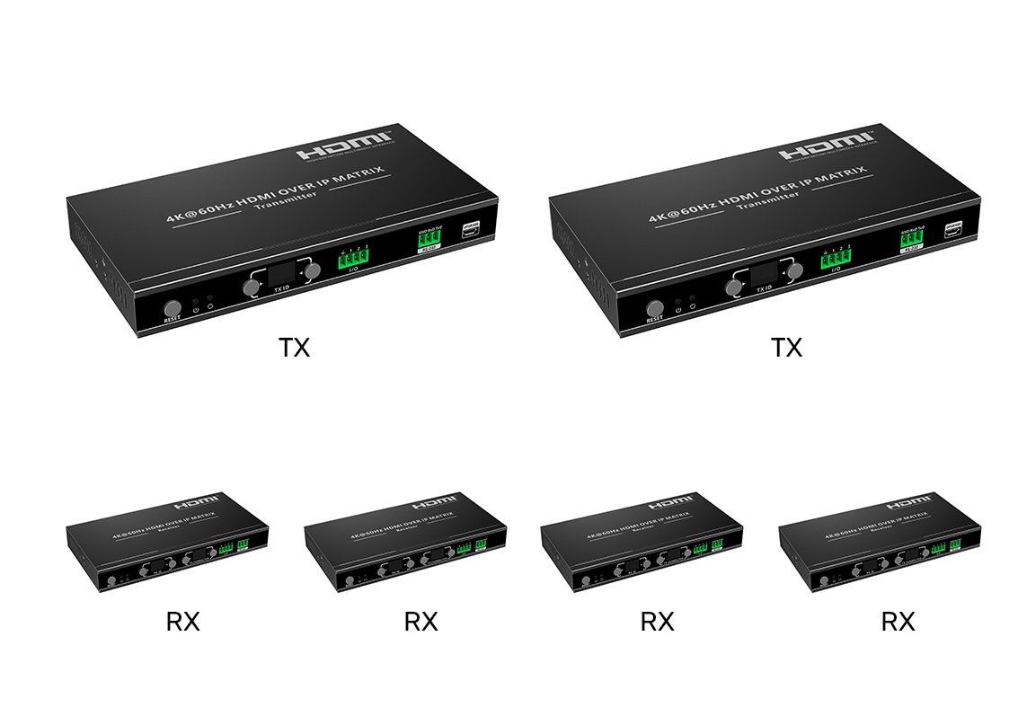 2x4__iMCS-IM02-2TX_4RX_ Lenkeng HDMI Matrix over IP 4K POE, APP, VideoWall, MultiView 2x4 (iMCS-IM02-2TX/4RX) - Image 1