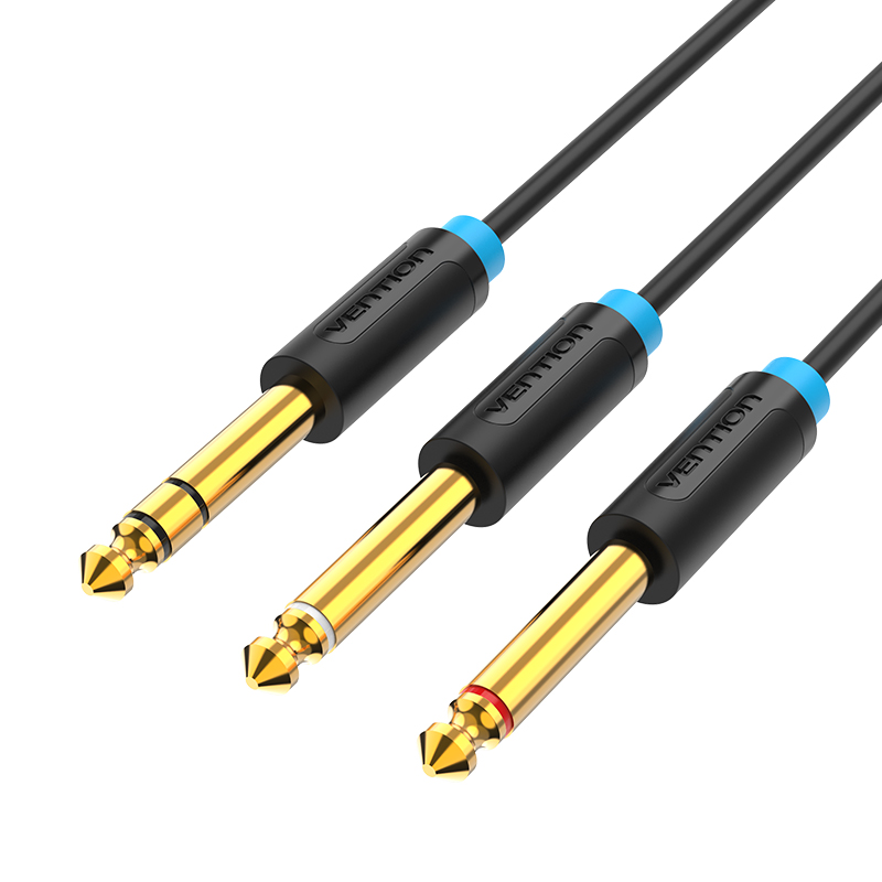 __30333___24213_ Vention AUDIO 6.3mm M to 2x6.3mm M TRS Cable 2.0m BATBH - Image 1
