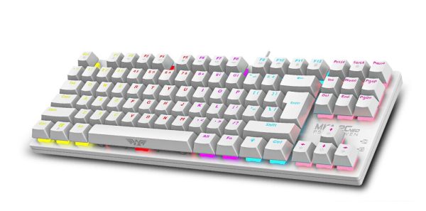 Armaggeddon MKA-2C Neo White Mechanical Gaming Keyboard 87 Brown Keys