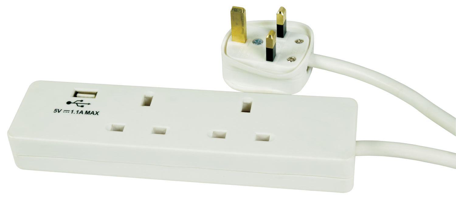 429768UK_CO2 Mercury 2-Gang/Surge/2m 1xUSB Port 429.768UK - Image 1