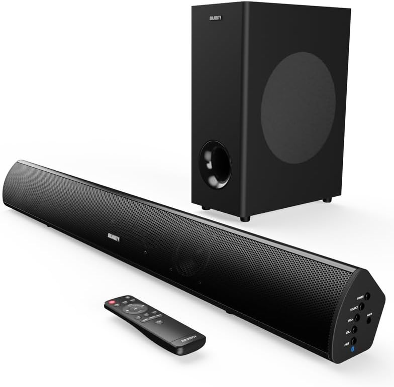 51UeNz2znOL._AC_ Majority TETON PLUS Soundbar 180W Wireless Subwoofer BT-USB-HDMI - Image 1