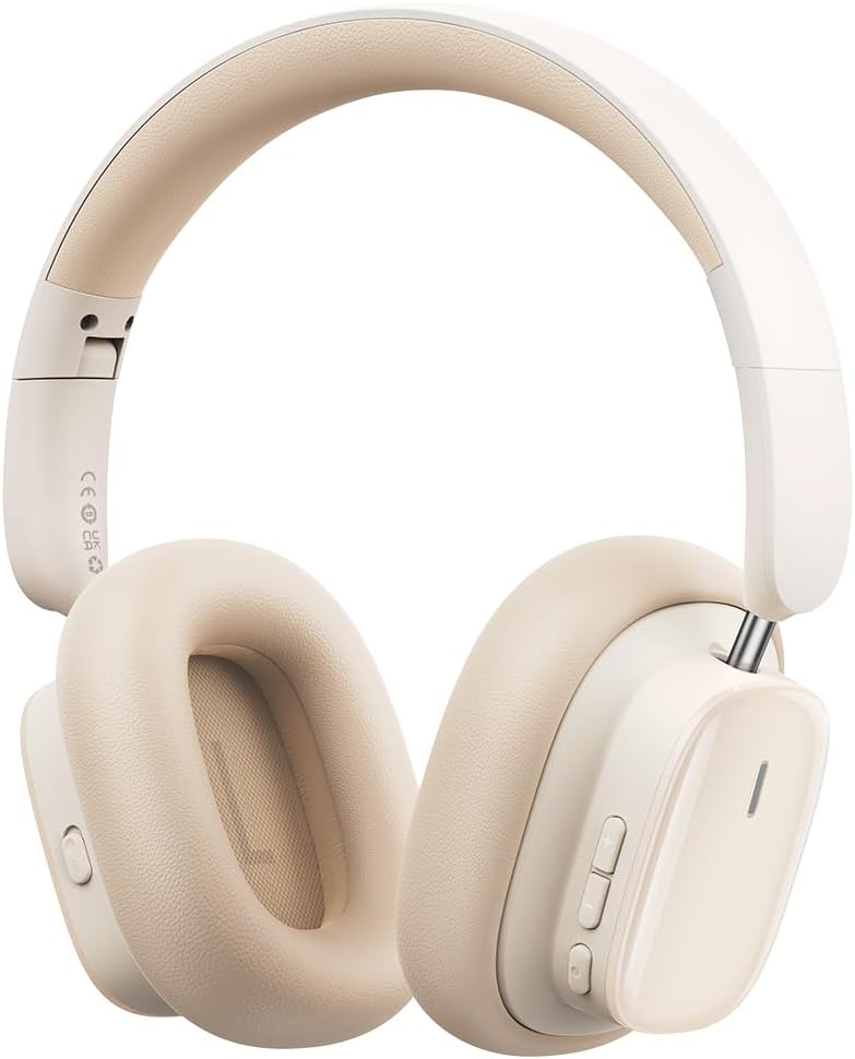 51g26W-03NL._AC_SL1500_ Baseus Wireless Headphones Over Ear ANC Bowie H1i White - Image 1