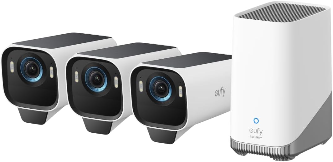 51mdGx1IpqL._AC_SL1500_ Anker Eufy Security Camera Kit eufyCam S3 Pro 3Pack & Homebase3 - Image 1