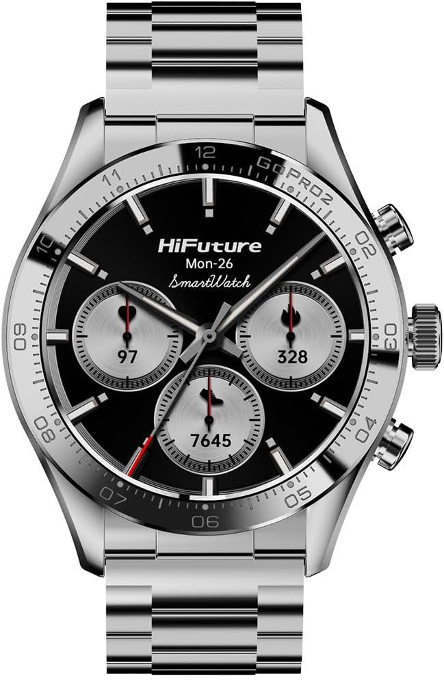 61BKOGt1flL._AC_SL1000_ HiFuture Luxury Classy SmartWatch GO PRO2 Silver - Image 1