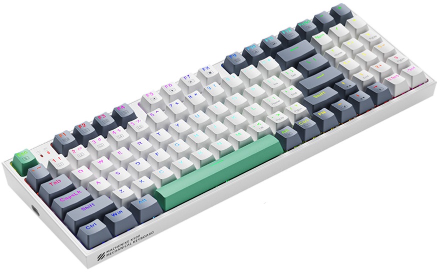 61be6281b88e065e72f1d419c4350ce8 Machenike K500-B94 White Mechanical Gaming Keyboard 94 Red Switch Keys - Image 1