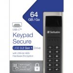 Verbatim USB Drive 3.1 Keypad Secure USB-C AES Encryption 64GB