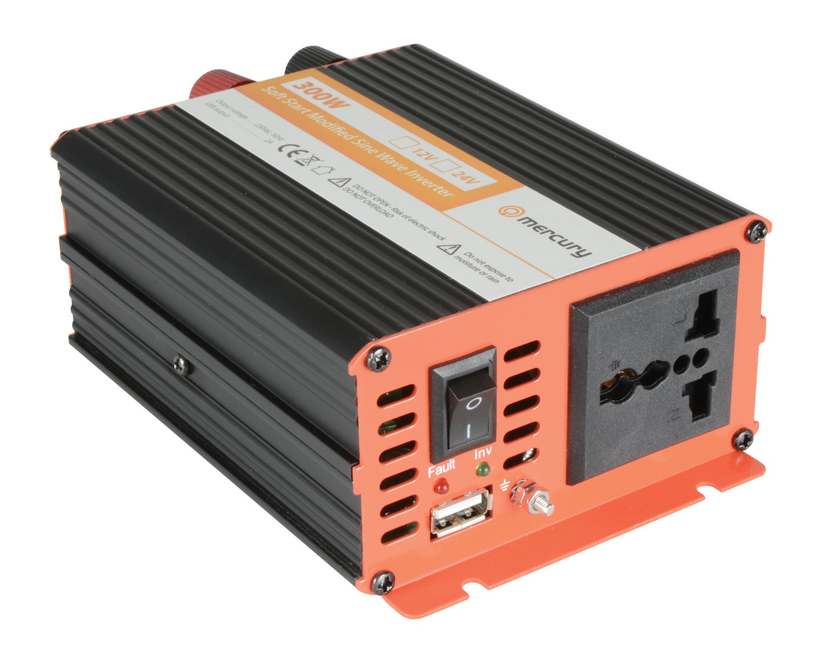 652.002UK Mercury IMS300-12 12VDC 300W Inverter + USB 652.002UK - Image 1
