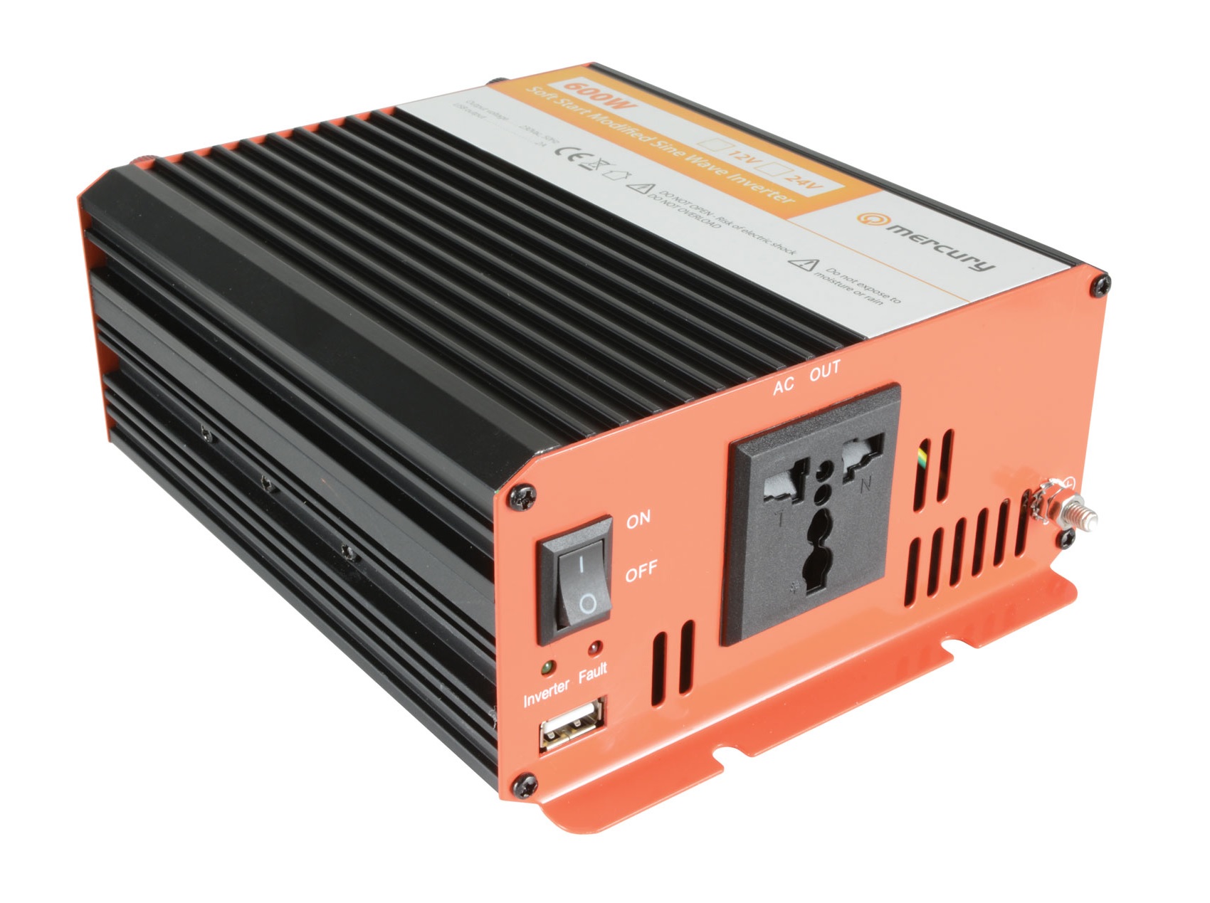 652.004UK Mercury IMS600-12 12VDC 600W Inverter + USB 652.004UK - Image 1
