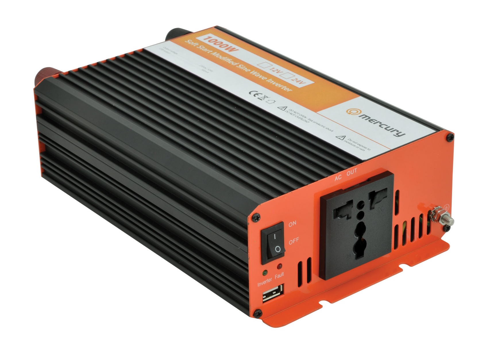 652.006UK Mercury IMS1000-12 12VDC 1000W Inverter + USB 652.006UK - Image 1