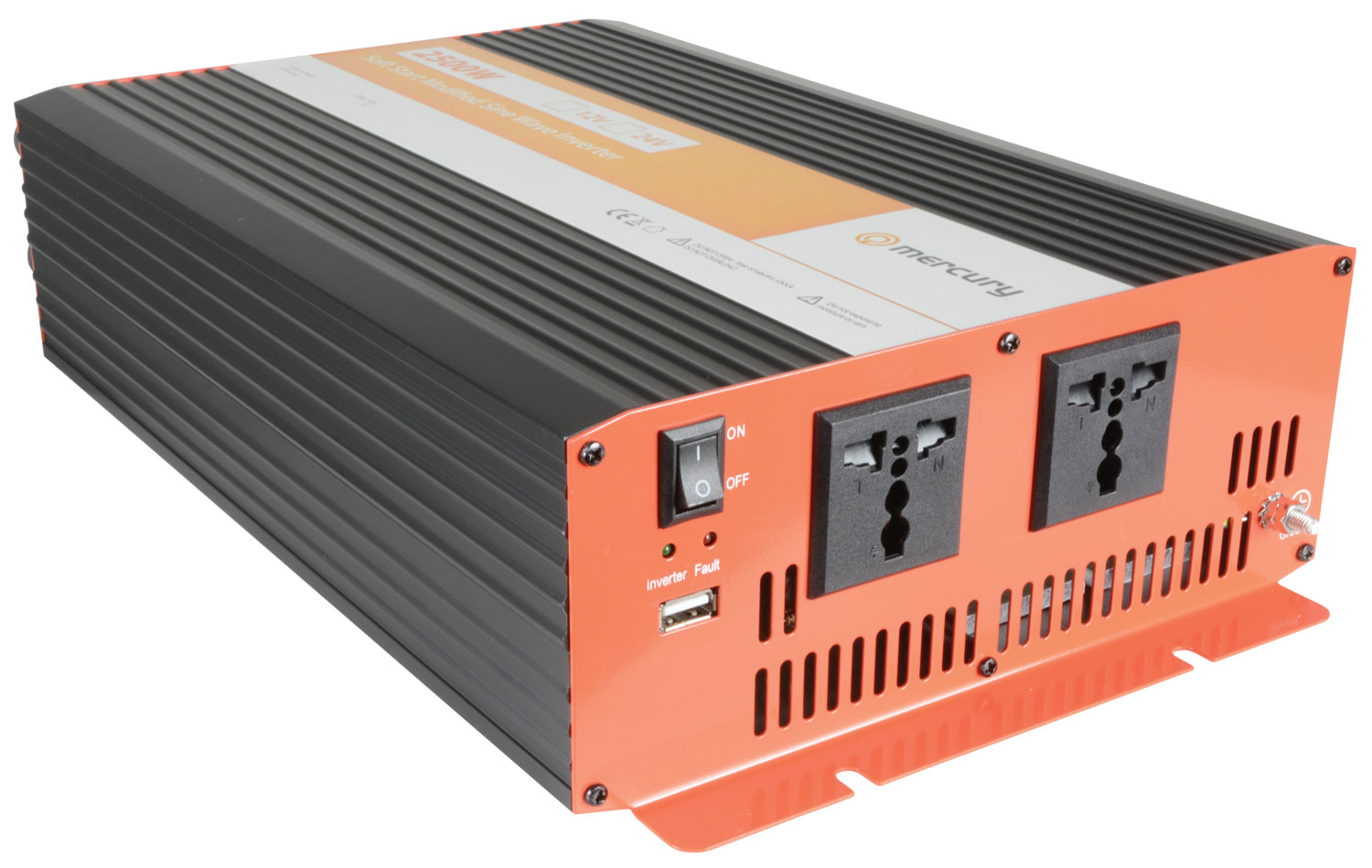 652010UK_CO1 Mercury IMS2500-12 12VDC Modified Sinewave Inverter 2500W USB 652.010UK - Image 1