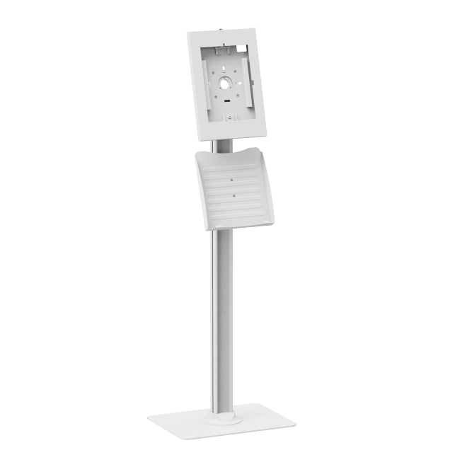 654a0989327ffa000242568d Brateck Tablet FloorStand AntiTheft 10-11'' with Brochure Holder PAD34-04 White - Image 1