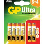 GP Ultra Alkaline Batteries AAA 8+4 656.016UK