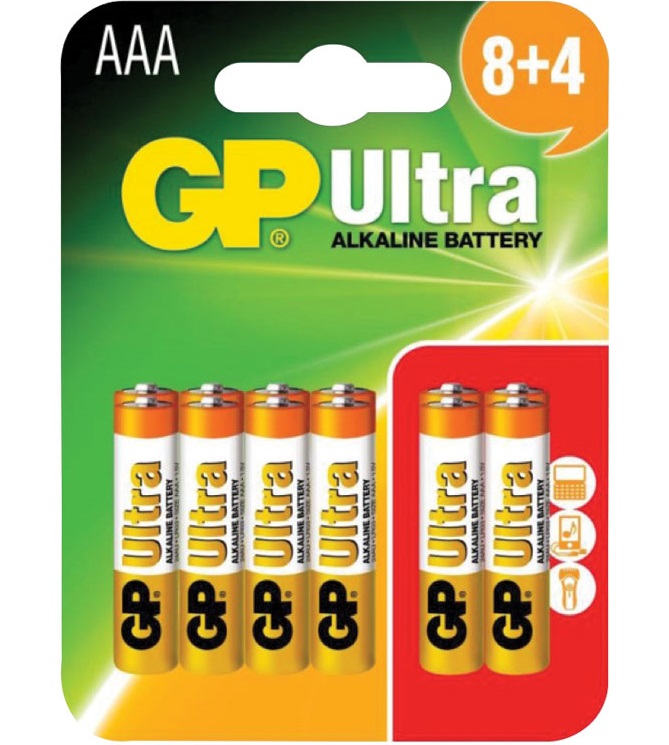 656016UK_CO1 GP Ultra Alkaline Batteries AAA 8+4 656.016UK - Image 1